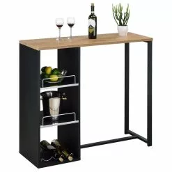 IDIMEX Bartisch PIAVA Mit Regal In Heller Wildeiche