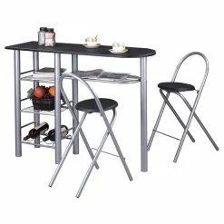 IDIMEX Bartisch STYLE Mit 2 Stühlen In Schwarz