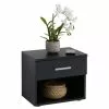 CARO-Möbel Nachttisch MARY Schwarz Mit Schublade