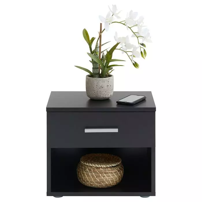 CARO-Möbel Nachttisch MARY Schwarz Mit Schublade 3 CARO-Möbel Nachttisch MARY Schwarz Mit Schublade – Bild 3