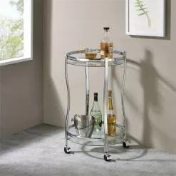 IDIMEX Servierwagen VEGA In Chrom/Klarglas -Sideboards Verkäufe 13812 A0 1N