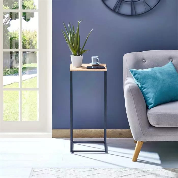 IDIMEX Blumenständer FLORA Aus Metall Tischplatte In Wildeiche 2 IDIMEX Blumenständer FLORA Aus Metall Tischplatte In Wildeiche – Bild 2