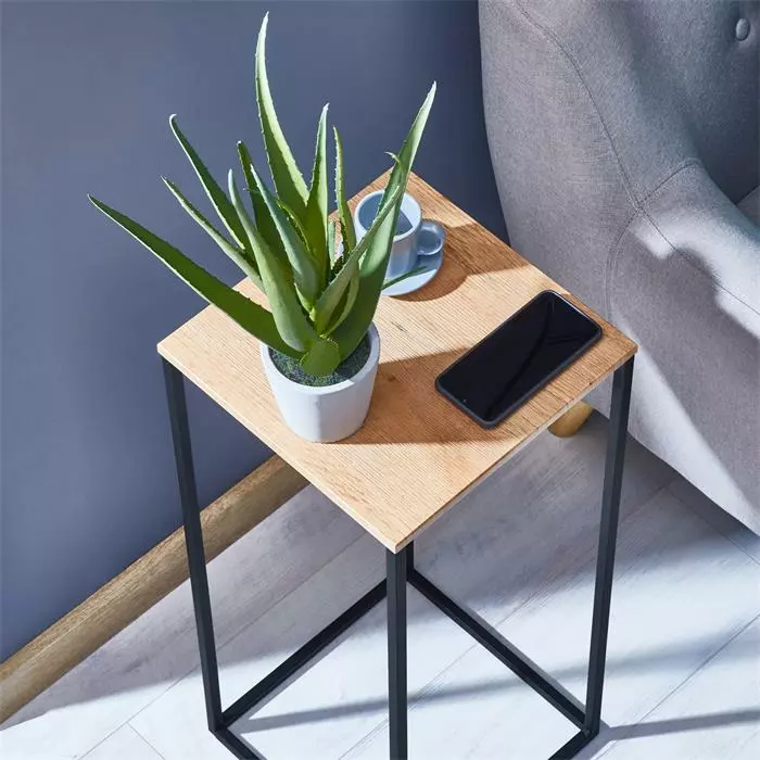 IDIMEX Blumenständer FLORA Aus Metall Tischplatte In Wildeiche 3 IDIMEX Blumenständer FLORA Aus Metall Tischplatte In Wildeiche – Bild 3