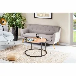 IDIMEX Couchtisch VASTO Rund In Schwarz Und Wildeiche -Sideboards Verkäufe 13907 A0