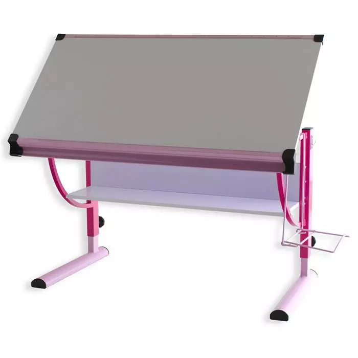 IDIMEX Kinderschreibtisch CARINA Weiß/rosa, Neigbar Und Höhenverstellbar 4 IDIMEX Kinderschreibtisch CARINA Weiß/rosa, Neigbar Und Höhenverstellbar – Bild 4