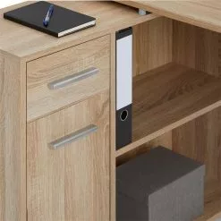 IDIMEX Eckschreibtisch ISOTTA Mit Regal In Sonoma Eiche -Sideboards Verkäufe 14711 2 N
