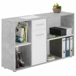 CARO-Möbel Eckschreibtisch DIEGO Mit Regal In Betonoptik/weiß -Sideboards Verkäufe 14712 4 N1