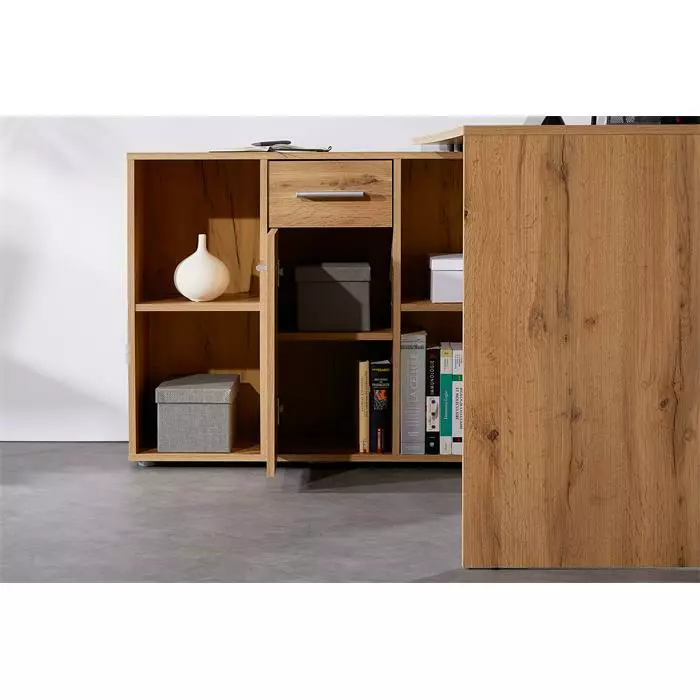 CARO-Möbel Eckschreibtisch DIEGO Mit Regal In Wotan Eiche 6 CARO-Möbel Eckschreibtisch DIEGO Mit Regal In Wotan Eiche – Bild 6