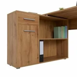 IDIMEX Eckschreibtisch ISOTTA Mit Regal In Wildeiche -Sideboards Verkäufe 14728 4 N