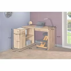 IDIMEX Eckschreibtisch ISOTTA Mit Regal In Wildeiche -Sideboards Verkäufe 14728 A10