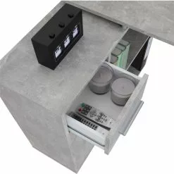 IDIMEX Eckschreibtisch ISOTTA Mit Regal In Betonoptik -Sideboards Verkäufe 14729 3 N