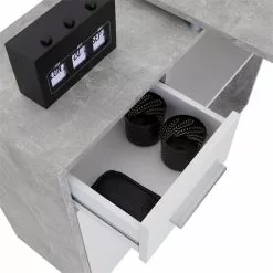 IDIMEX Eckschreibtisch ISOTTA Mit Regal In Betonoptik/weiß -Sideboards Verkäufe 14738 3 N
