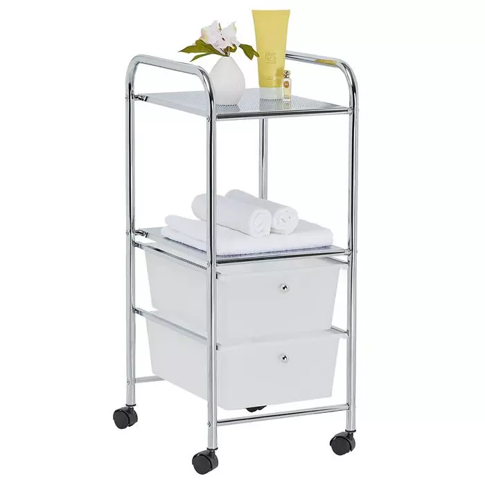 IDIMEX Rollcontainer GINA Mit 2 Schubladen In Weiß Transparent 1 IDIMEX Rollcontainer GINA Mit 2 Schubladen In Weiß Transparent