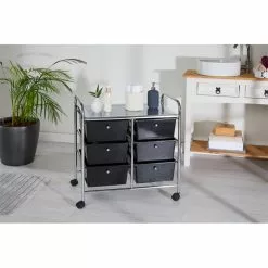 IDIMEX Rollcontainer GINA, 6 Schubladen Schwarz/chrom -Sideboards Verkäufe 16017 A0