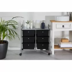 IDIMEX Rollcontainer GINA, 6 Schubladen Schwarz/chrom -Sideboards Verkäufe 16017 A1