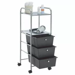 IDIMEX Rollcontainer GINA, 3 Schubladen & 2 Böden In Schwarz -Sideboards Verkäufe 16037 2