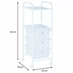 IDIMEX Rollcontainer GINA, 3 Schubladen Und 2 Böden In Weiß/transparent -Sideboards Verkäufe 16039 5 N