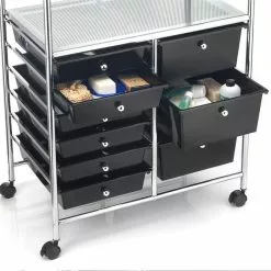 IDIMEX Badezimmerwagen MARITA Friseurwagen Mit 9 Schubladen, Schwarz -Sideboards Verkäufe 16041 3