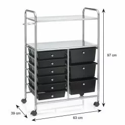 IDIMEX Badezimmerwagen MARITA Friseurwagen Mit 9 Schubladen, Schwarz -Sideboards Verkäufe 16041 4