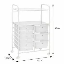 IDIMEX Badezimmerwagen MARITA Friseurwagen Mit 9 Schubladen, Weiß/weiß -Sideboards Verkäufe 16044 5