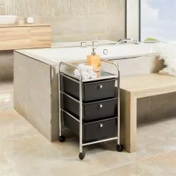 IDIMEX Rollcontainer GINA Mit 3 Schubladen Chrom/schwarz -Sideboards Verkäufe 16066 A0 1N