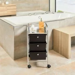 IDIMEX Rollcontainer GINA Mit 3 Schubladen Chrom/schwarz -Sideboards Verkäufe 16066 A0 2N