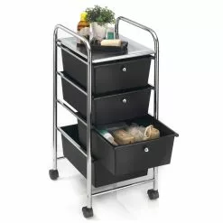 IDIMEX Rollcontainer GINA Mit 4 Schubladen In Chrom/schwarz -Sideboards Verkäufe 16067 1