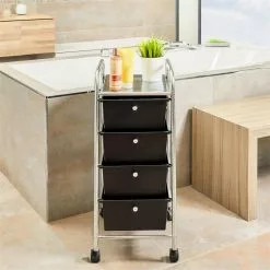 IDIMEX Rollcontainer GINA Mit 4 Schubladen In Chrom/schwarz -Sideboards Verkäufe 16067 A0 2N