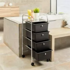 IDIMEX Rollcontainer GINA Mit 4 Schubladen In Chrom/schwarz -Sideboards Verkäufe 16067 A0 3N