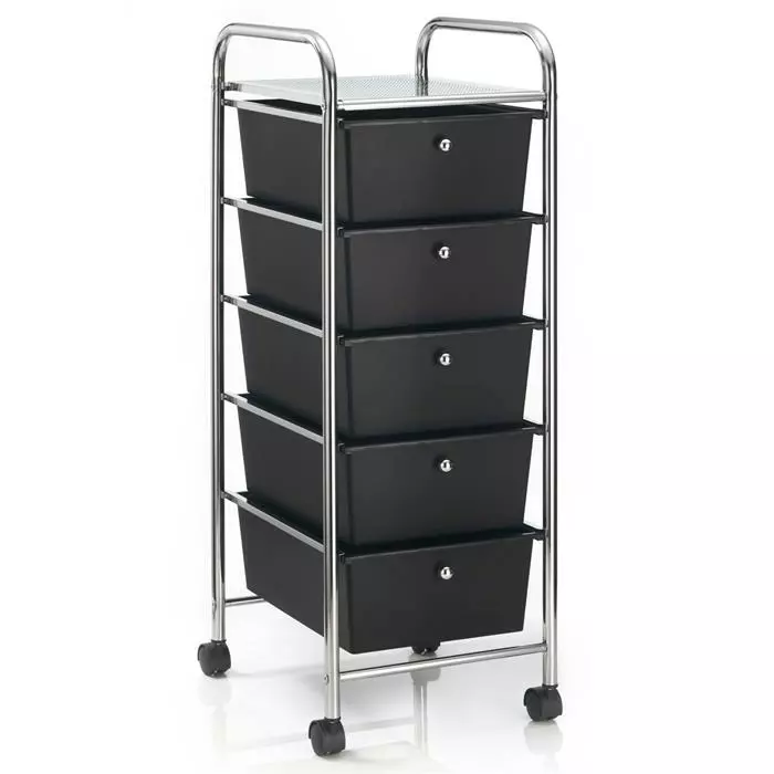 IDIMEX Rollcontainer GINA Mit 5 Schubladen In Chrom/schwarz 3 IDIMEX Rollcontainer GINA Mit 5 Schubladen In Chrom/schwarz – Bild 3