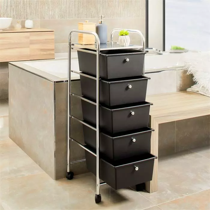 IDIMEX Rollcontainer GINA Mit 5 Schubladen In Chrom/schwarz 5 IDIMEX Rollcontainer GINA Mit 5 Schubladen In Chrom/schwarz – Bild 5