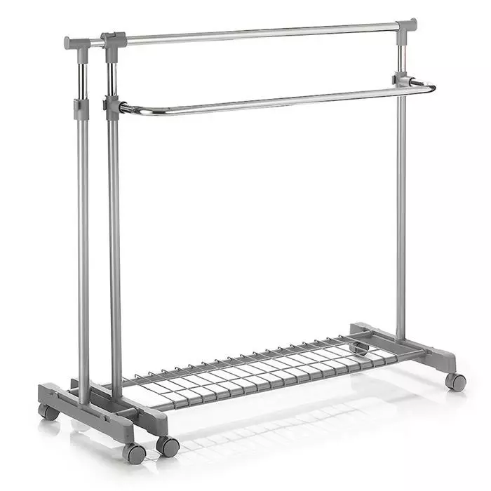 IDIMEX Rollgarderobe LONDON Chrom/grau Höhenverstellbar 4 IDIMEX Rollgarderobe LONDON Chrom/grau Höhenverstellbar – Bild 4