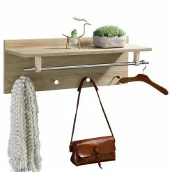 IDIMEX Wandgarderobe ULF In Sonoma Eiche / Chrom