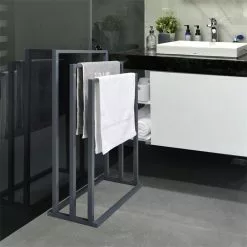 IDIMEX Handtuchhalter KUNO Grau Mit 3 Handtuchstangen -Sideboards Verkäufe 18359 AC0