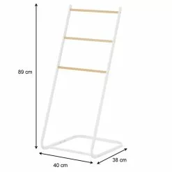 IDIMEX Handtuchhalter FLAVIA Mit 3 Stangen Aus Metall In Weiß/natur -Sideboards Verkäufe 18365 5