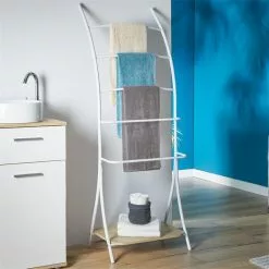 IDIMEX Handtuchhalter EDY Mit 5 Handtuchstangen Weiß/Sonoma Eiche -Sideboards Verkäufe 18370 A0 N1