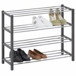 Sideboards Verkäufe 21 IDIMEX Schuhregal DUBLIN Mit 4 Böden In Grau