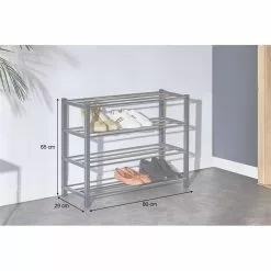 IDIMEX Schuhregal DUBLIN Mit 4 Böden In Grau -Sideboards Verkäufe 18469 A7