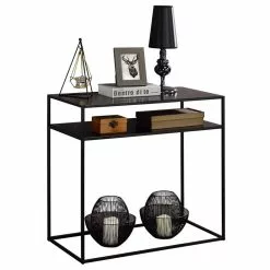 IDIMEX Konsolentisch GONZALO 2 Ablageflächen In Schwarz