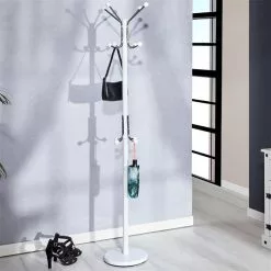 IDIMEX Kleiderständer ROZANA Mit 12 Kleiderhaken In Weiß Und Chrom -Sideboards Verkäufe 18490 A0 1N