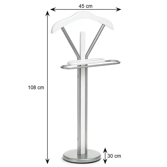 IDIMEX Herrendiener FABIO In Weiß/alufarben 3 IDIMEX Herrendiener FABIO In Weiß/alufarben – Bild 3