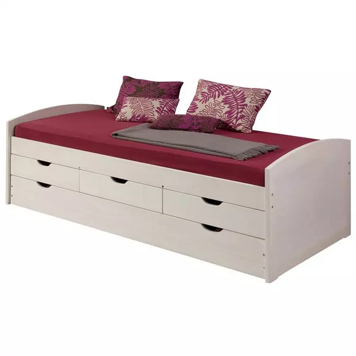 IDIMEX Bett Mit Stauraum JULIA 90x200 Cm, In Weiß 1 IDIMEX Bett Mit Stauraum JULIA 90x200 Cm, In Weiß