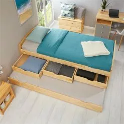 IDIMEX Bett Mit Stauraum JESSY 90x190 Cm, Mit Ausziehbett In Natur -Sideboards Verkäufe 5056 AC4