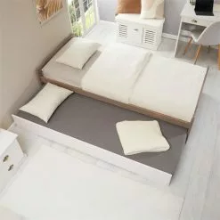 IDIMEX Ausziehbett LORENA 90x190 Cm, Kiefer In Taupe/weiß 10 IDIMEX Ausziehbett LORENA 90x190 Cm, Kiefer In Taupe/weiß -Sideboards Verkäufe 5087 AC3