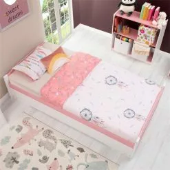 IDIMEX Ausziehbett LORENA 90x190 Cm, Kiefer In Weiß/rosa 8 IDIMEX Ausziehbett LORENA 90x190 Cm, Kiefer In Weiß/rosa -Sideboards Verkäufe 5092 AC4