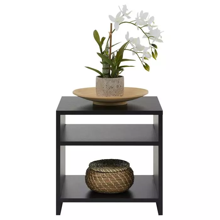 CARO-Möbel Beistelltisch ALMERIA Grau Mit 2 Fächern 2 CARO-Möbel Beistelltisch ALMERIA Grau Mit 2 Fächern – Bild 2