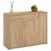 CARO-Möbel Sideboard ESTELLE Mit 3 Türen, 1 Schublade In Sonoma Eiche