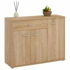 CARO-Möbel Sideboard ESTELLE Mit 3 Türen, 1 Schublade In Sonoma Eiche