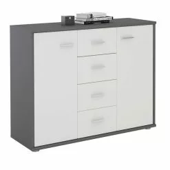 CARO-Möbel Sideboard JAMIE In Grau/weiß