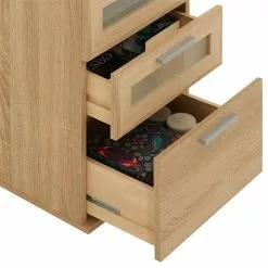 CARO-Möbel Nachttisch MARIKE In Sonoma Eiche Mit 3 Schubladen -Sideboards Verkäufe 51072 3